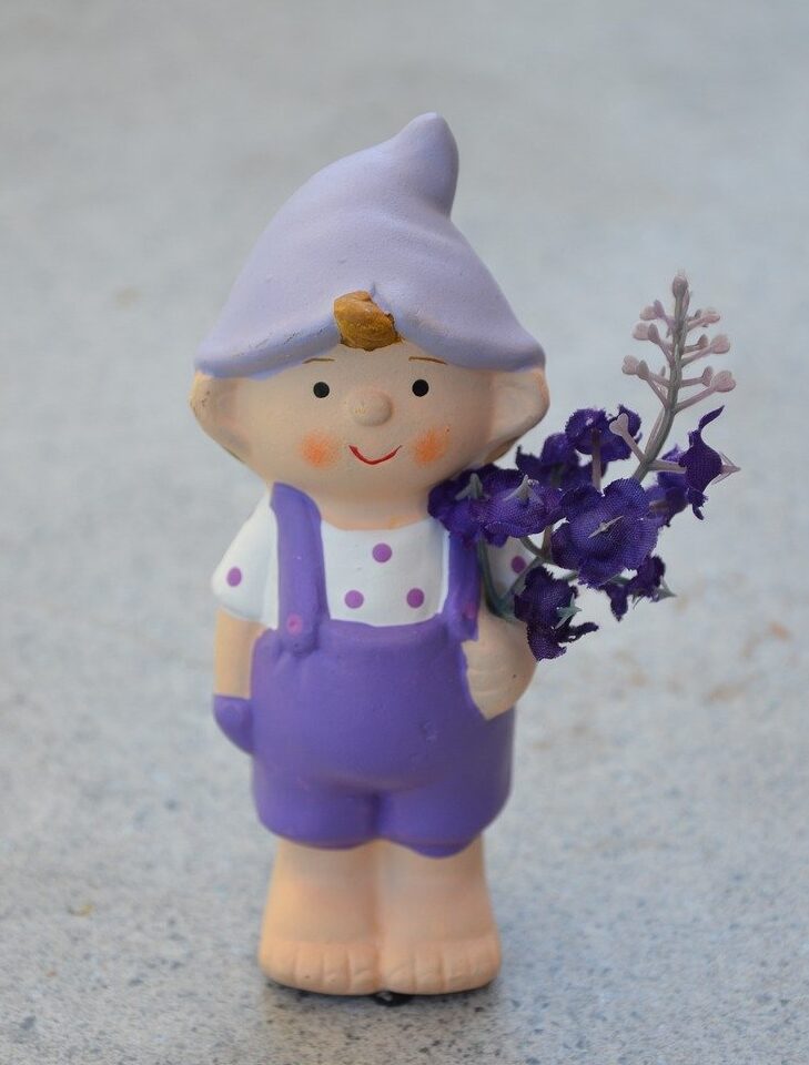 garden gnome, violet, overalls-2390730.jpg